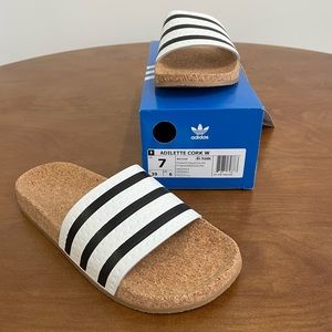 Adidas Adilette Cork Slides - Size 7